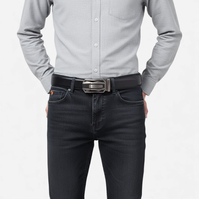 Ceinture Noire Vernis Homme - Automatique