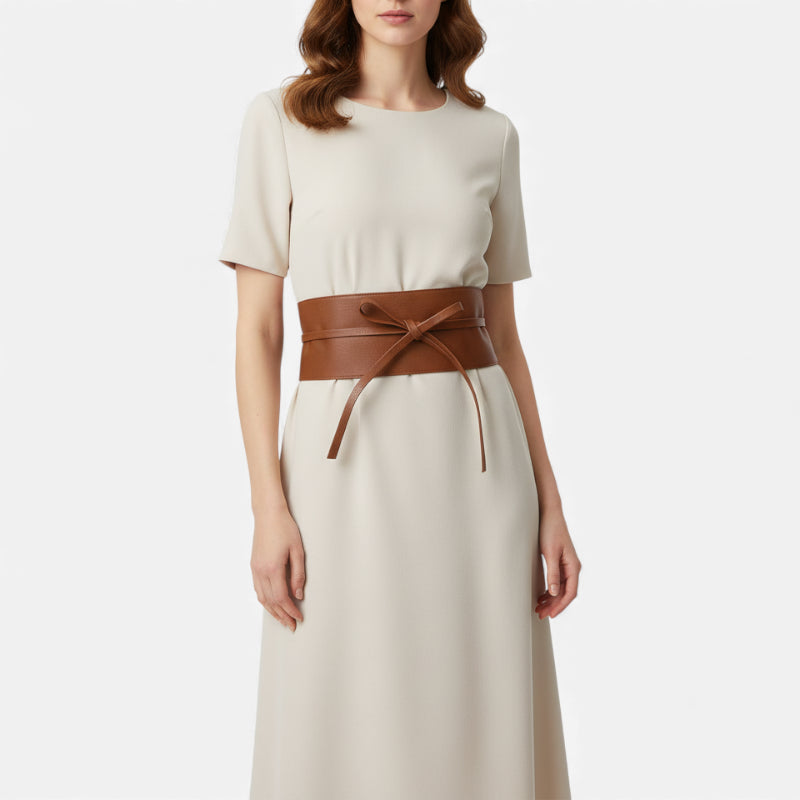 Ceinture Large Femme À Nouer Cuir