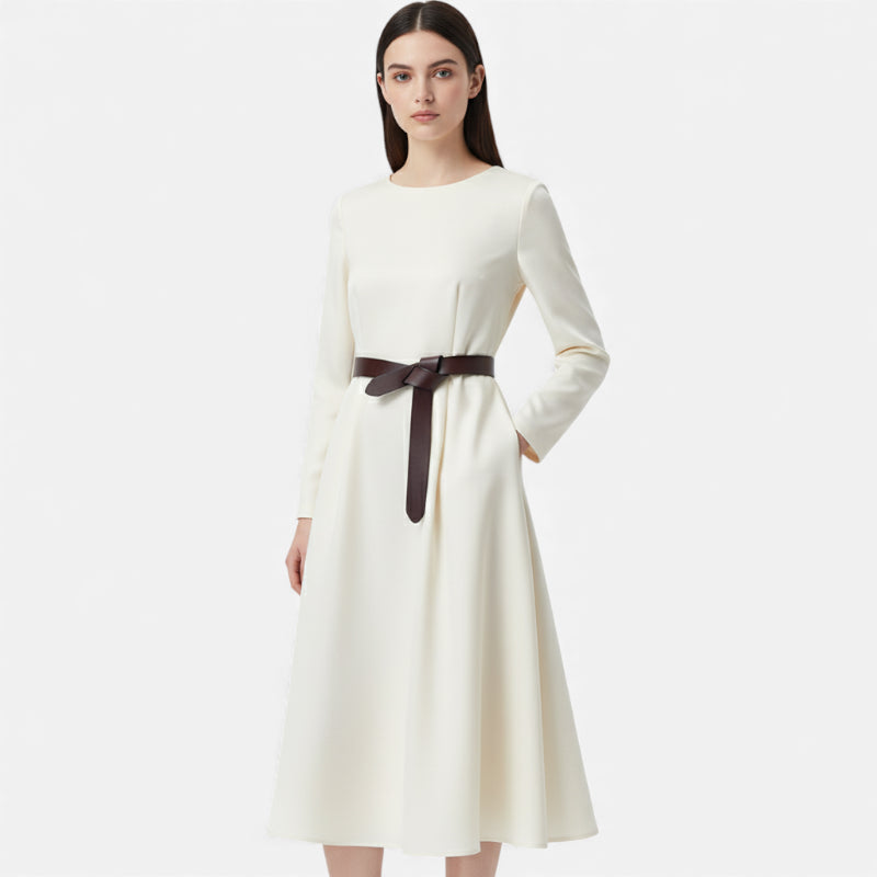 Ceinture Cuir Véritable Bordeaux à Nouer Robe Femme