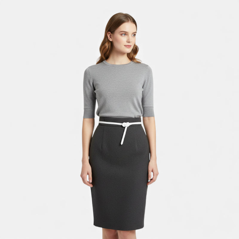 Ceinture Cuir Véritable Blanche Fine à Nouer Robe Femme