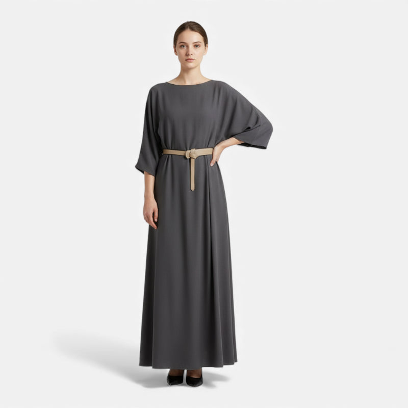 Ceinture à Nouer Cuir Véritable Beige Souple Taille Haute Femme