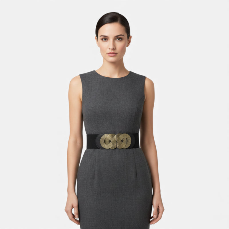 Ceinture Large Elastique Noir Femme