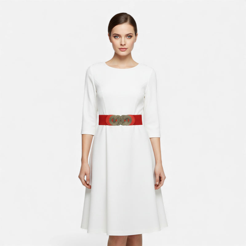 Ceinture Large Elastique Femme Rouge