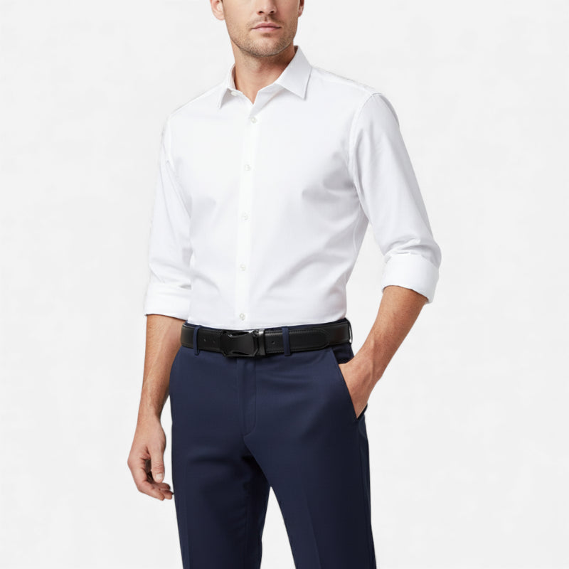 Ceinture Automatique Cuir Noir Sans Trou Design Homme