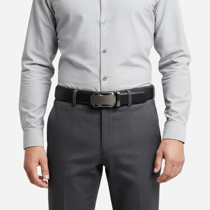 Ceinture Cuir Noir Homme Boucle Automatique