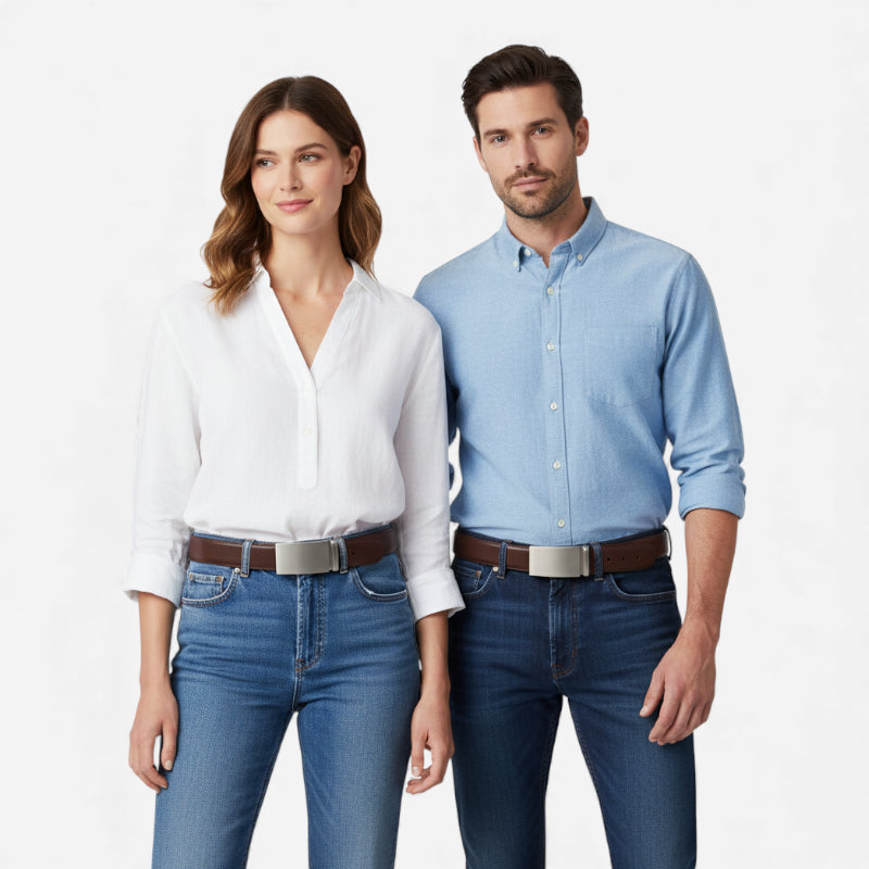 Ceinture Automatique Cuir Marron Foncé Homme