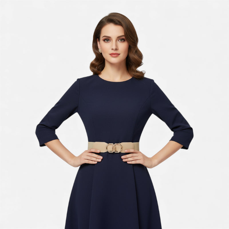 Ceinture Large Beige Femme