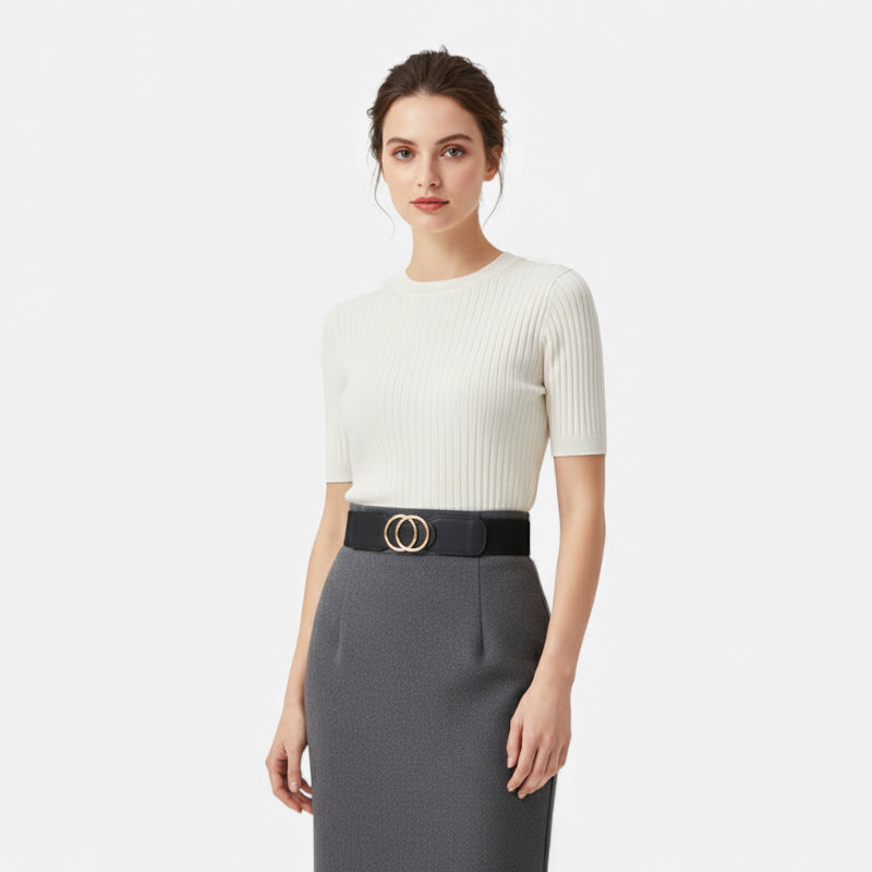 Ceinture Noire Large Femme Pour Robe