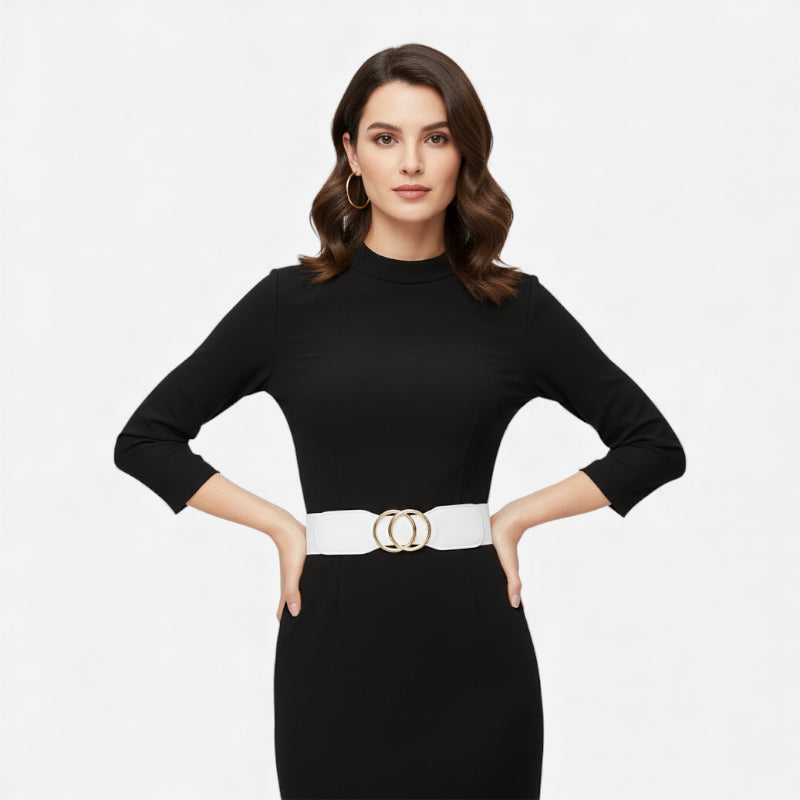 Ceinture Large Elastique Blanche Femme