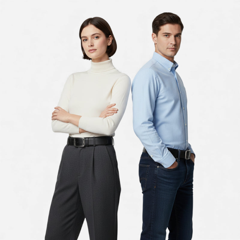 Ceinture Cuir Noir Boucle Grise Luxe Pour Homme