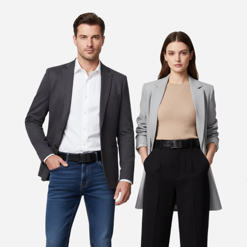 Ceinture Cuir Marron Très Foncé Boucle Noir Unisexe