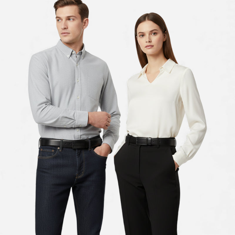 Ceinture Cuir Noir Boucle Noir Unisexe