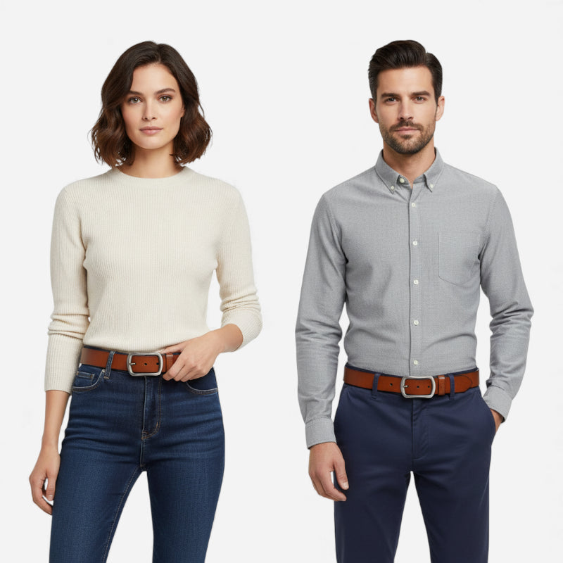 Ceinture Cuir Marron Cognac Homme