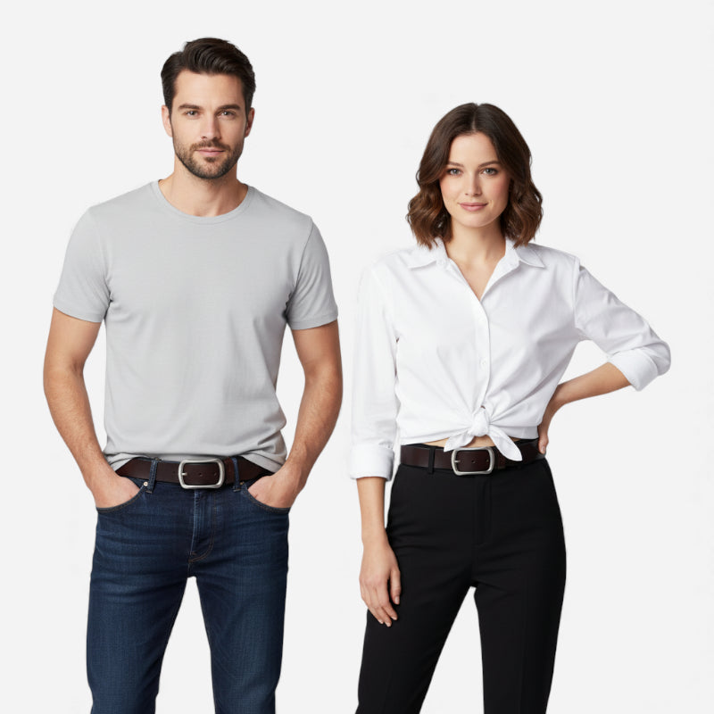 Ceinture En Cuir Marron Très Foncé