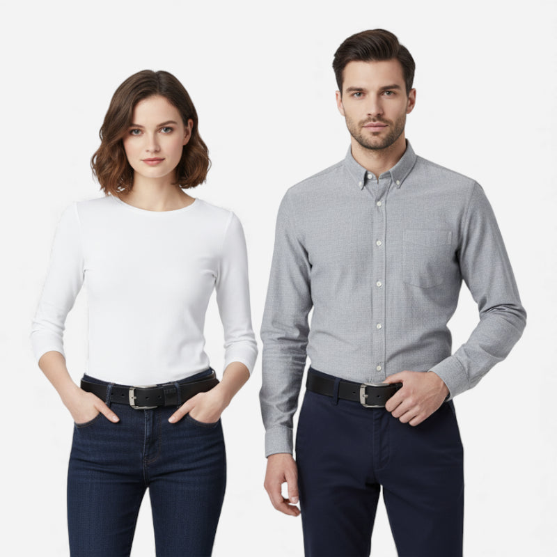 Ceinture Cuir Véritable Noir Homme