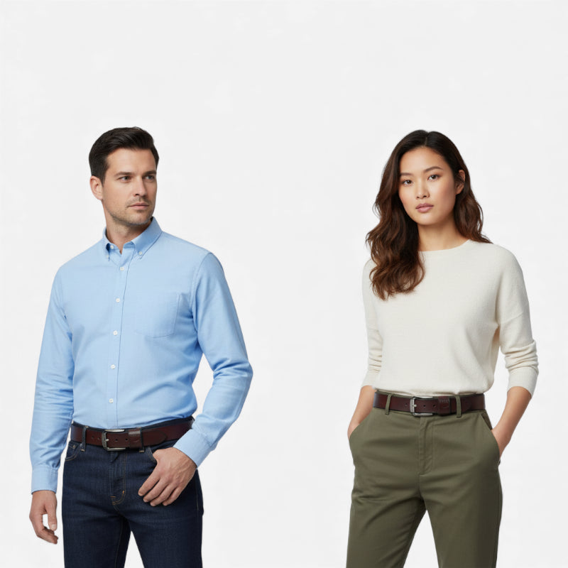 Ceinture Cuir Véritable Marron Foncé Homme