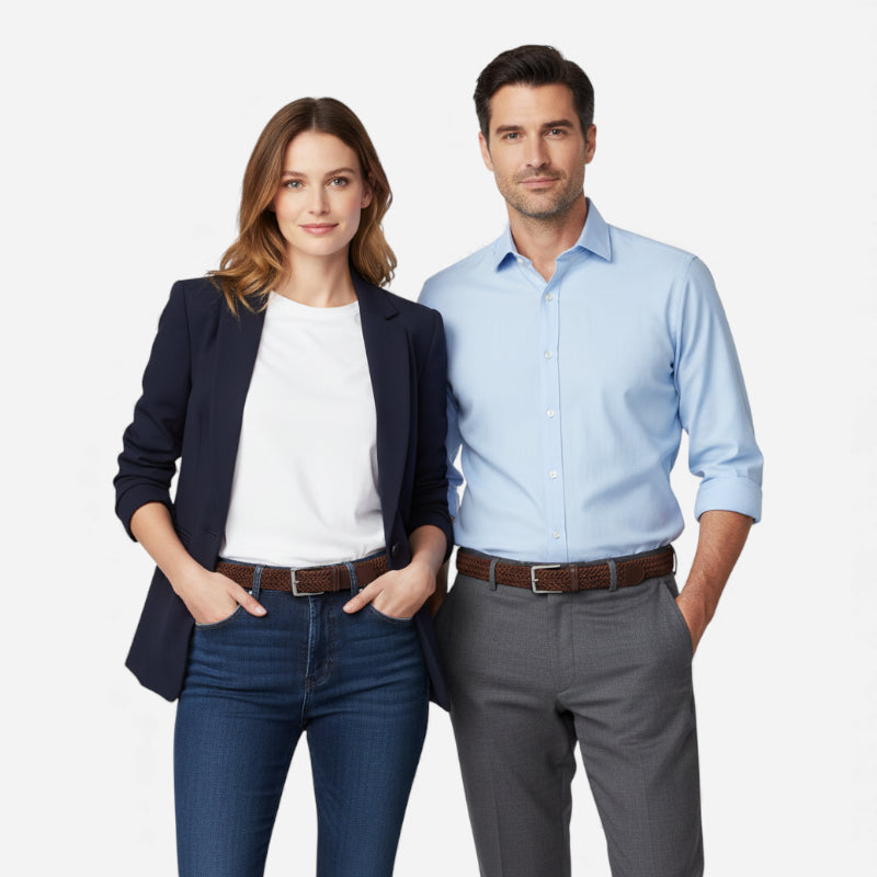 Ceinture Tissu Tressé Marron Foncé Unisexe