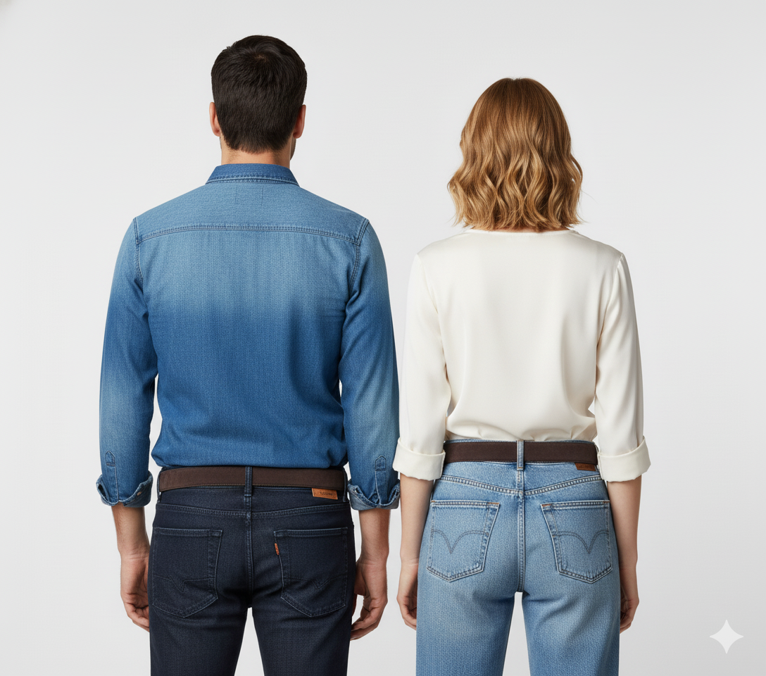 Ceinture Daim Marron Foncé Boucle Dorée