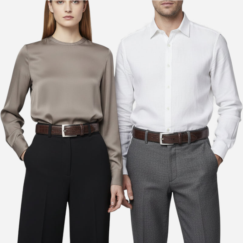 Ceinture Crocodile Homme Marron Foncé