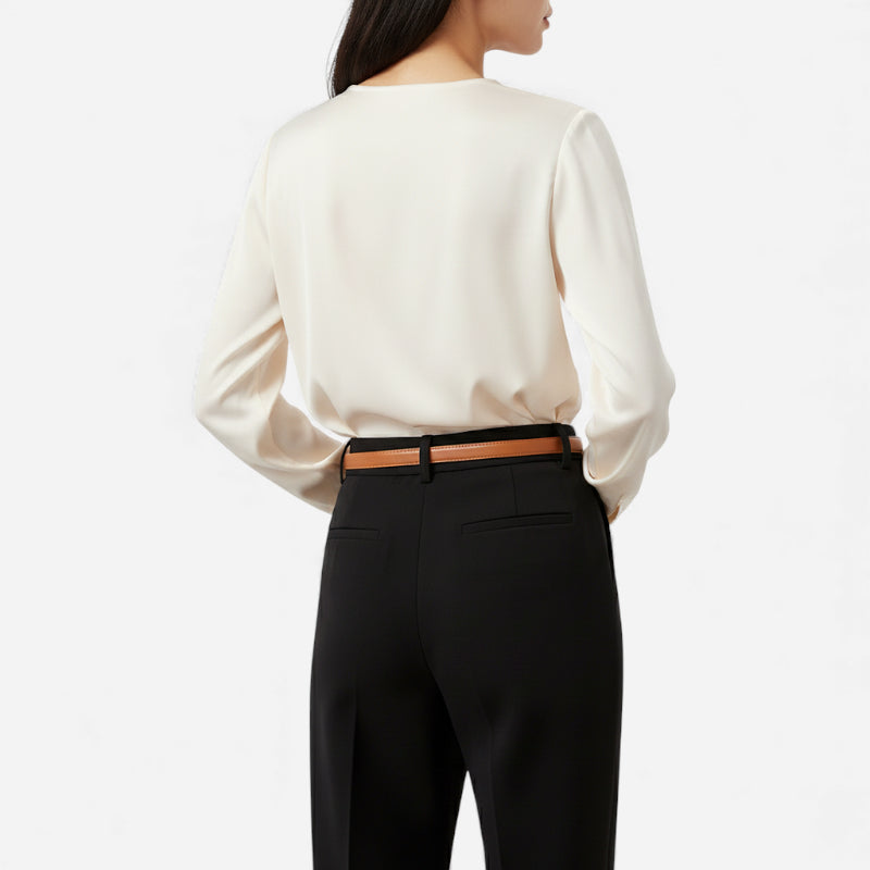 Ceinture Boucle H Dorée Fine Cuir Marron Pour Femme