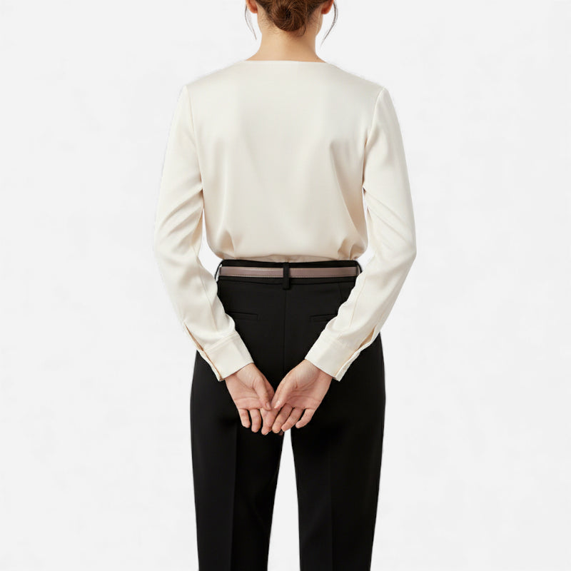 Ceinture Boucle H Dorée Fine Cuir Marron Taupe Pour Femme