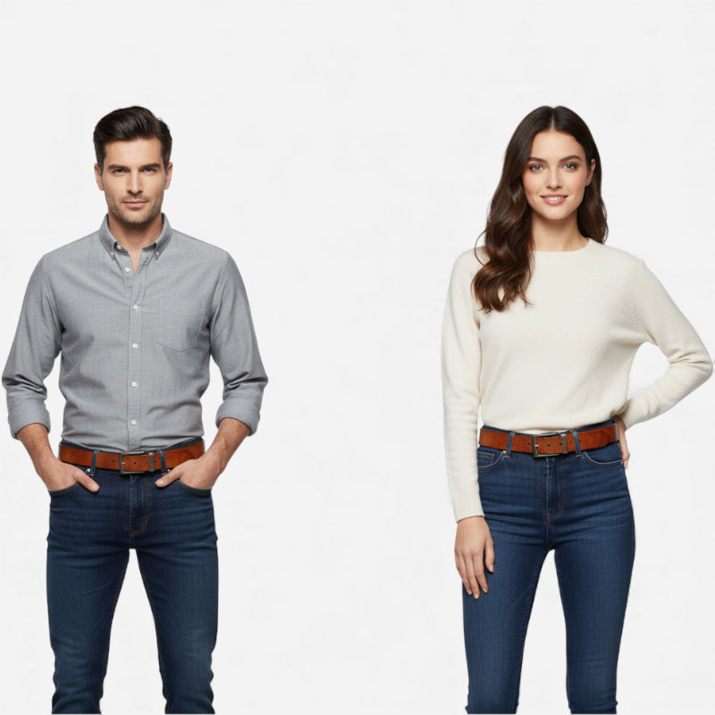 Ceinture Premium En Cuir Véritable Camel De Luxe Homme