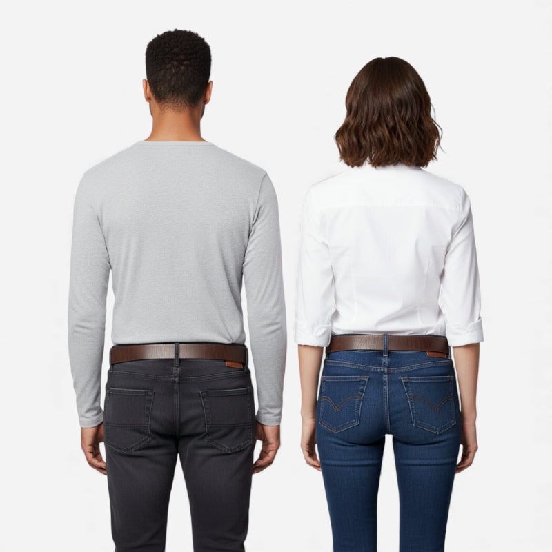 Ceinture Premium En Cuir Véritable Marron De Luxe