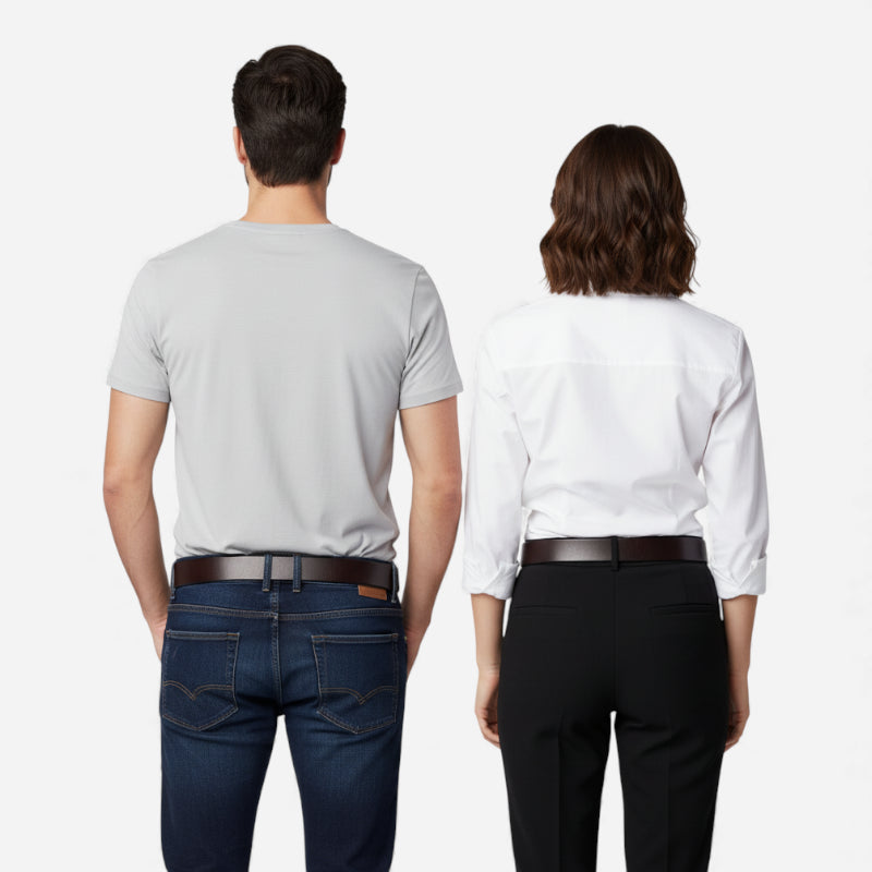 Ceinture En Cuir Marron Très Foncé