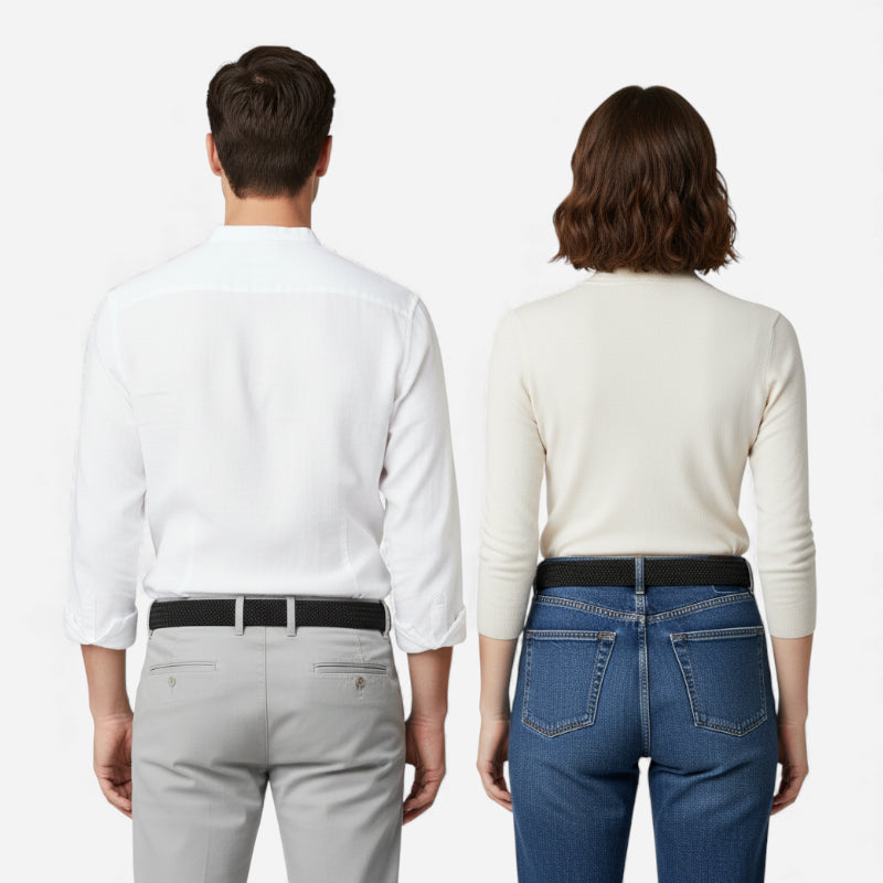 Ceinture Tissu Tressé Noir Unisexe