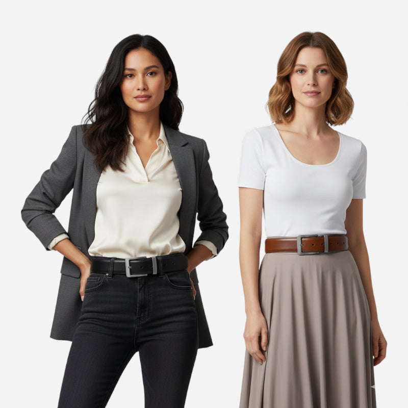 Ceinture Cuir Marron et Noir Réversible Homme - Réversible 2 en 1