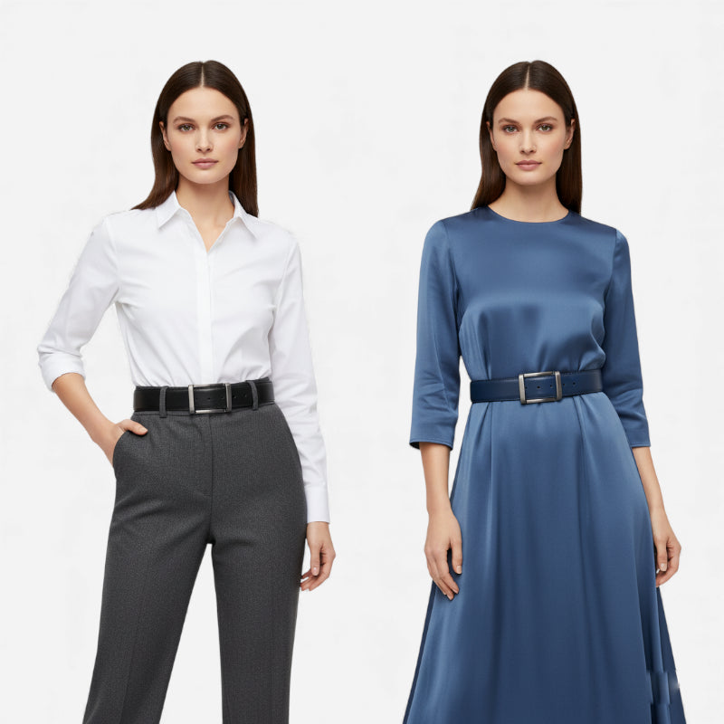 Ceinture Cuir Noir et Marine Réversible Homme - Réversible 2 en 1