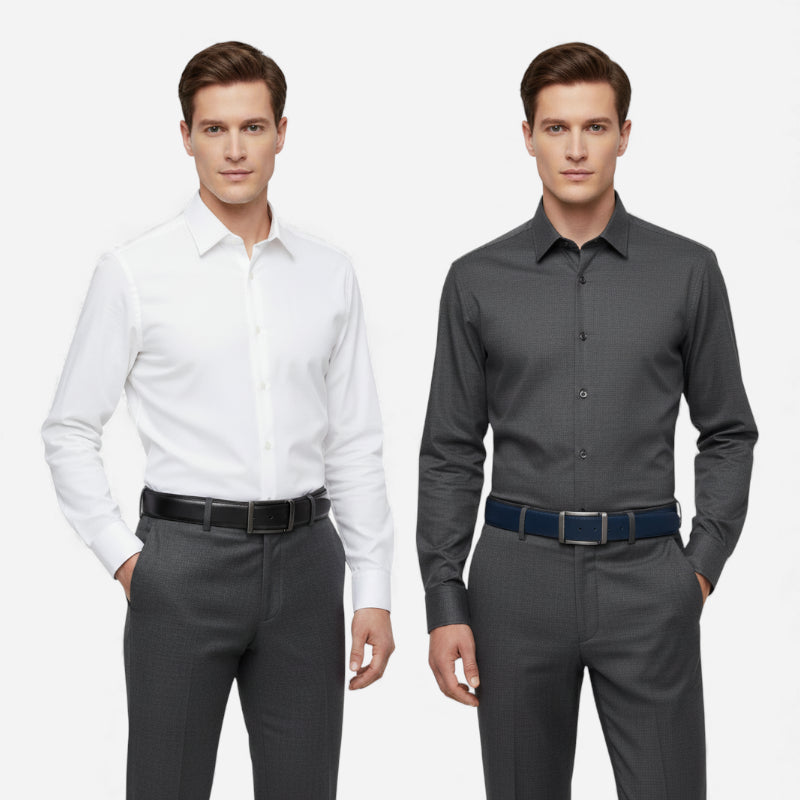 Ceinture Cuir Noir et Marine Réversible Homme - Réversible 2 en 1