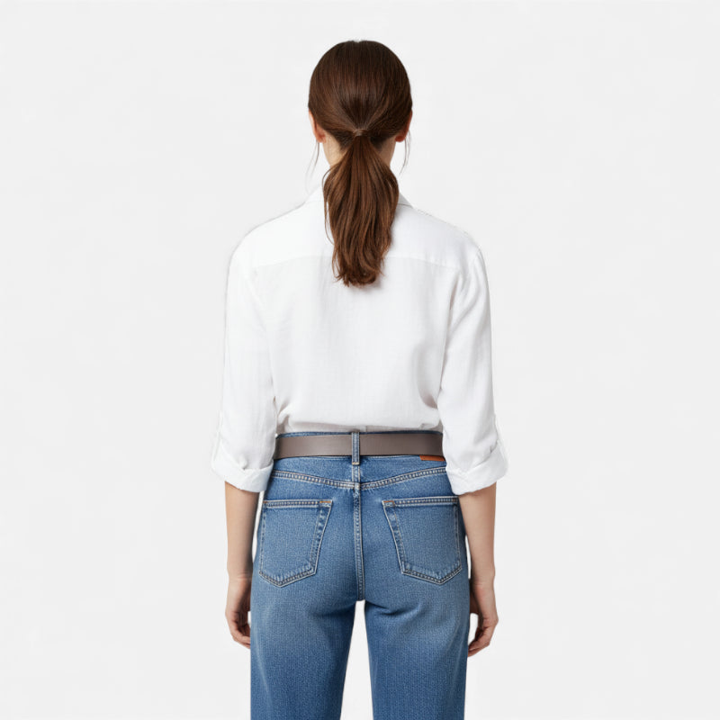 Ceinture Cuir Gris Femme