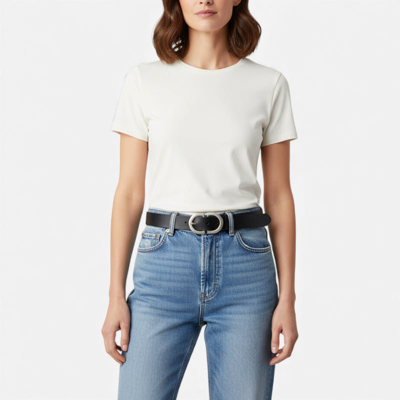 Ceinture En Cuir Noir Femme