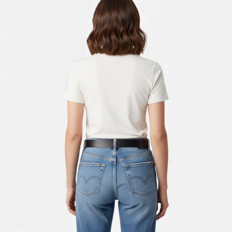 Ceinture En Cuir Noir Femme