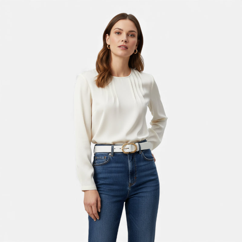 Ceinture Cuir Blanche Femme