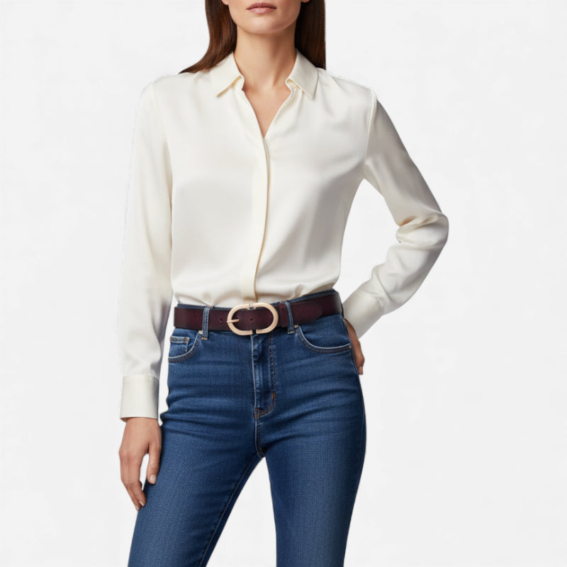 Ceinture Cuir Bordeaux Femme