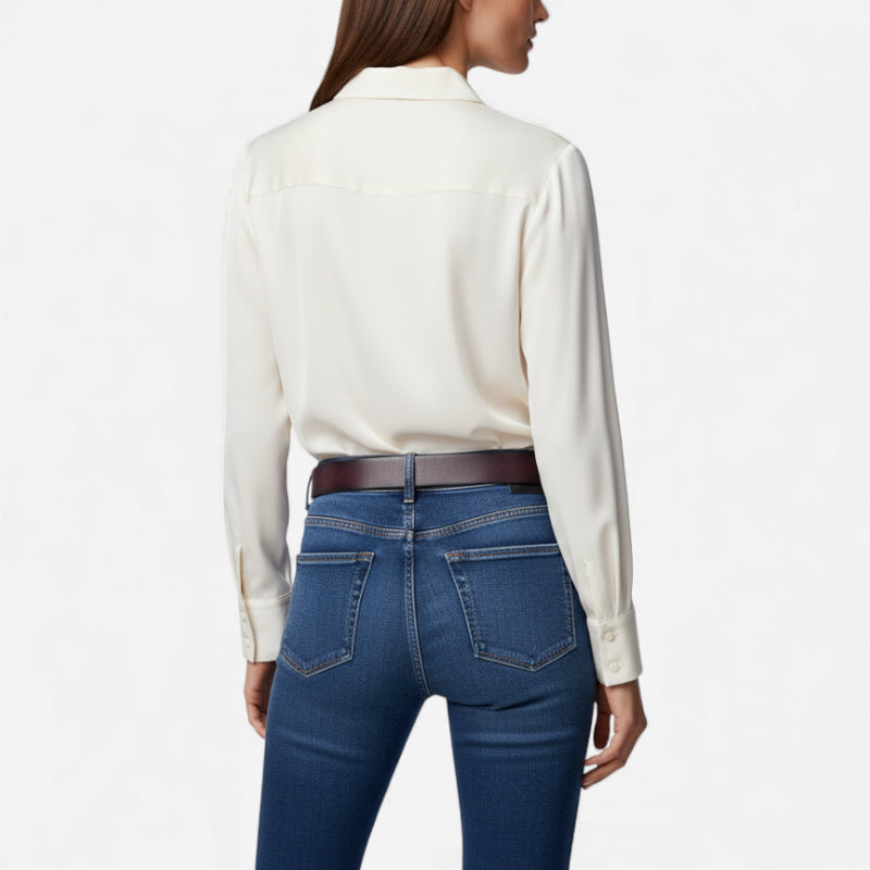 Ceinture Cuir Bordeaux Femme