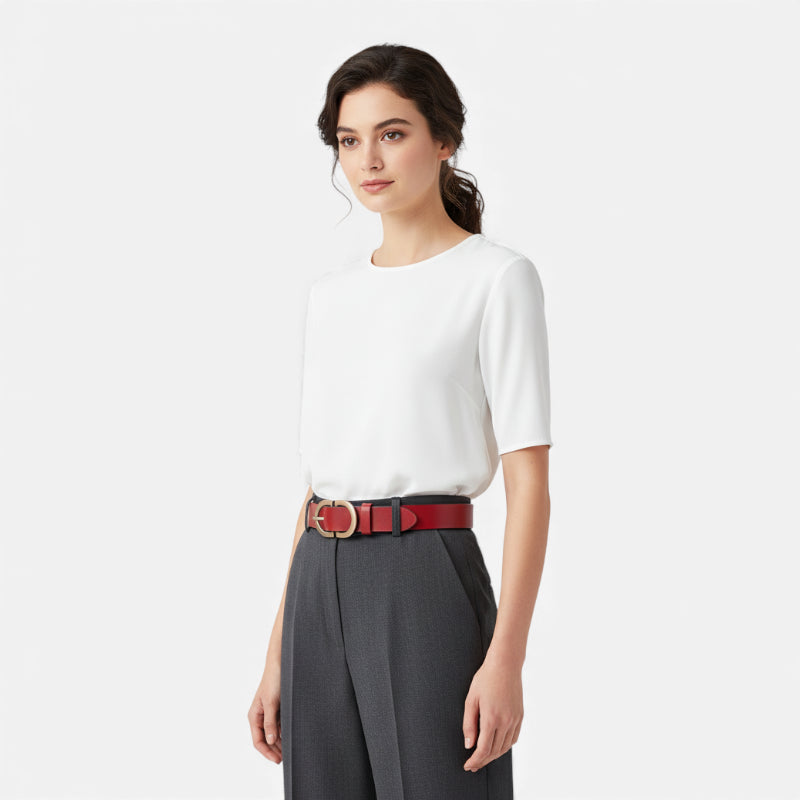 Ceinture Cuir Femme Rouge