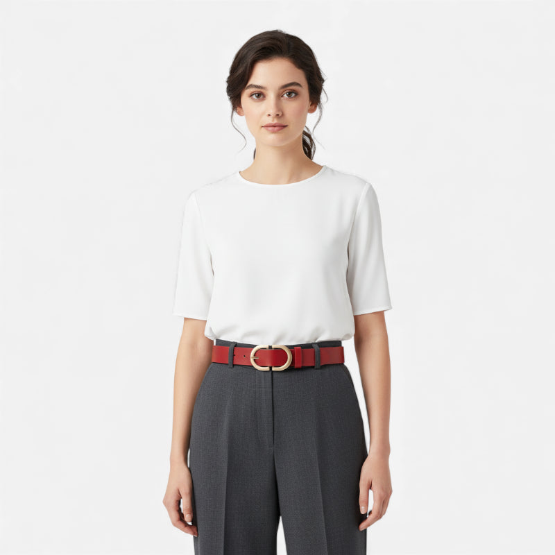 Ceinture Cuir Femme Rouge
