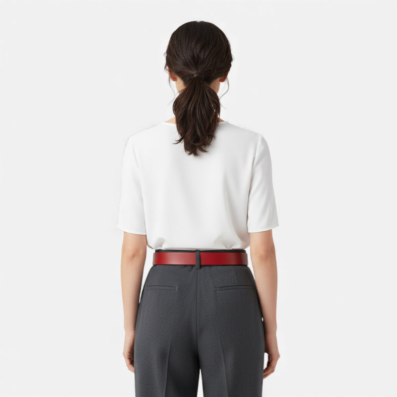 Ceinture Cuir Femme Rouge