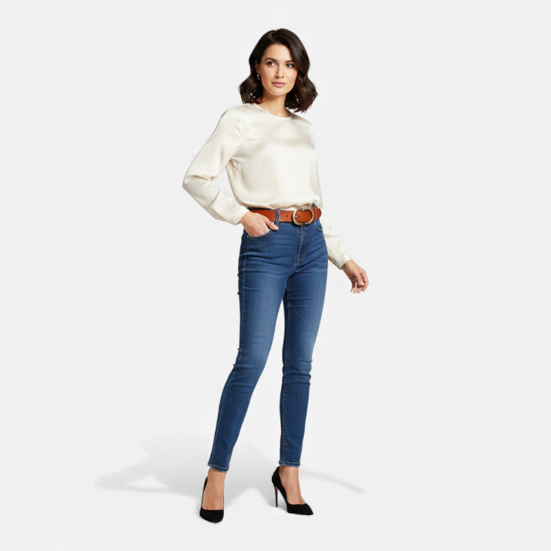 Ceinture Cuir Camel Boucle Dorée Femme