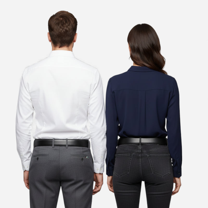 Ceinture Cuir Noir Automatique Drapeau Français Homme