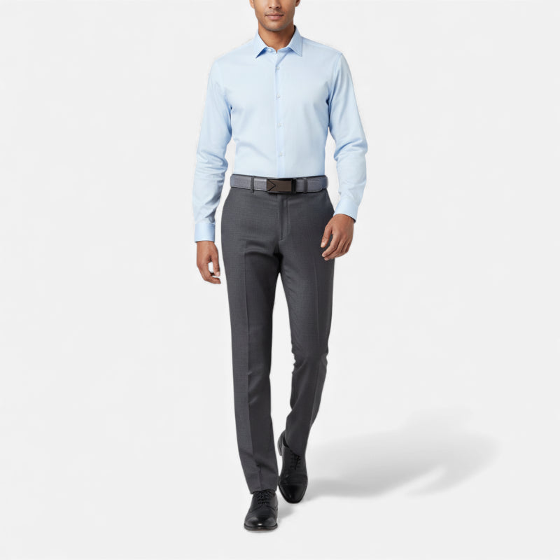 Ceinture Automatique Cuir Gris Homme