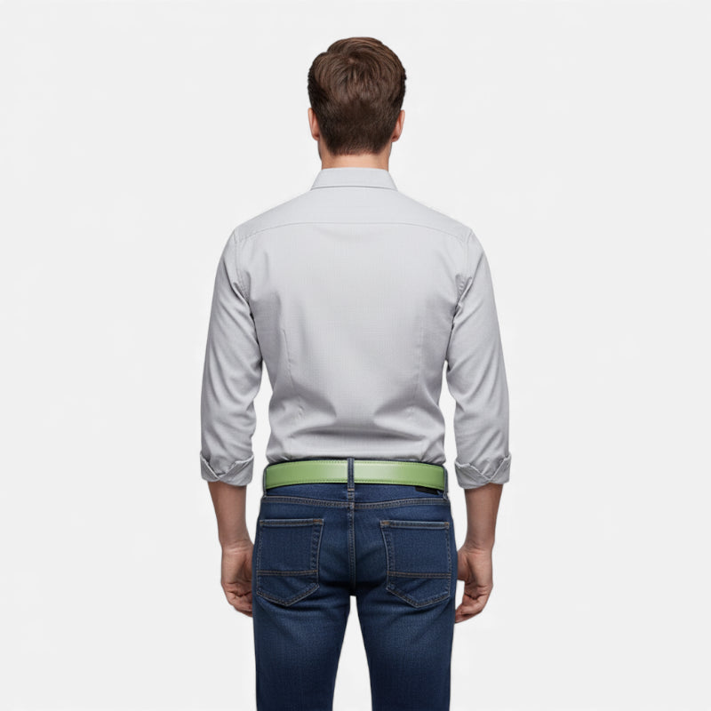 Ceinture Automatique Cuir Verte Homme