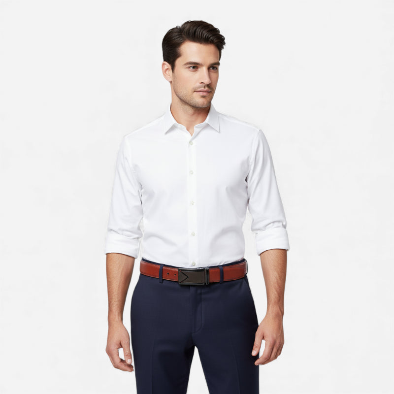 Ceinture En Cuir Marron Automatique Homme