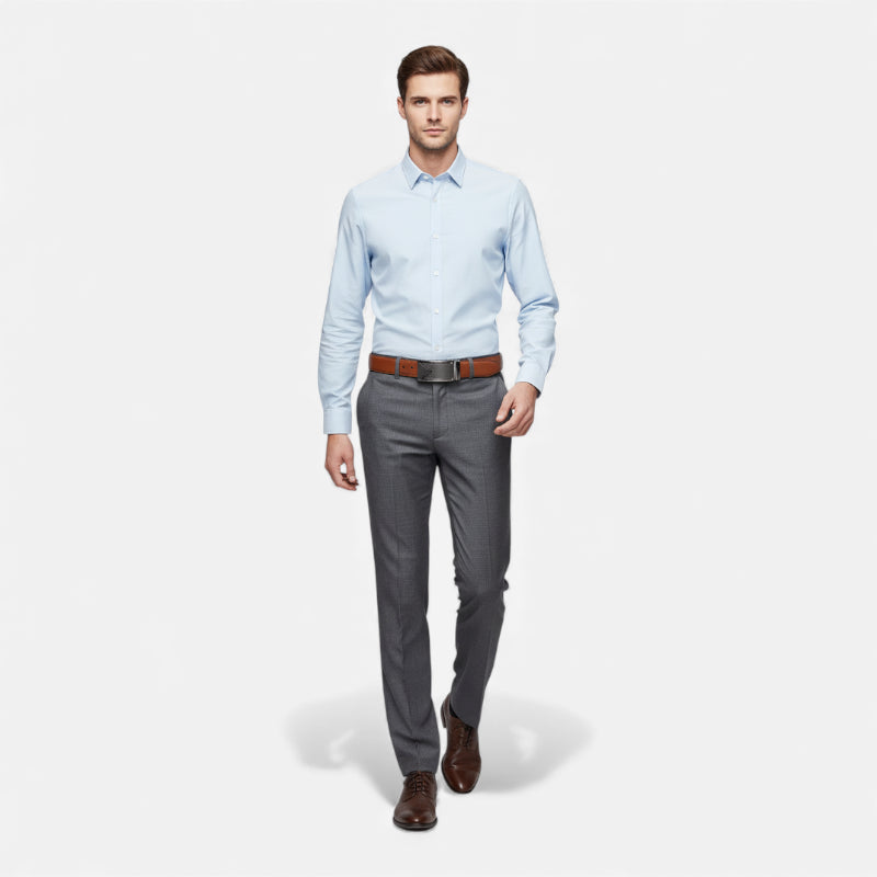 Ceinture Cuir Marron Lisse Automatique Homme