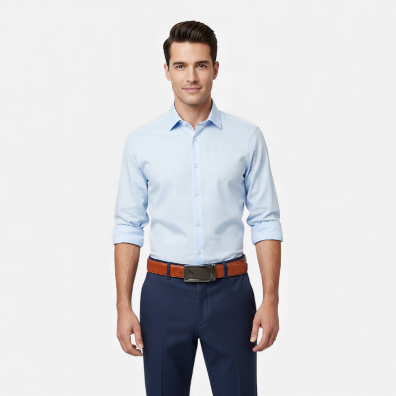 Ceinture Cuir Camel Automatique Homme