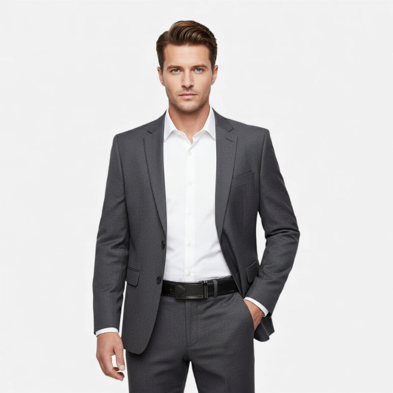 Ceinture Cuir Noir Vintage Automatique Homme