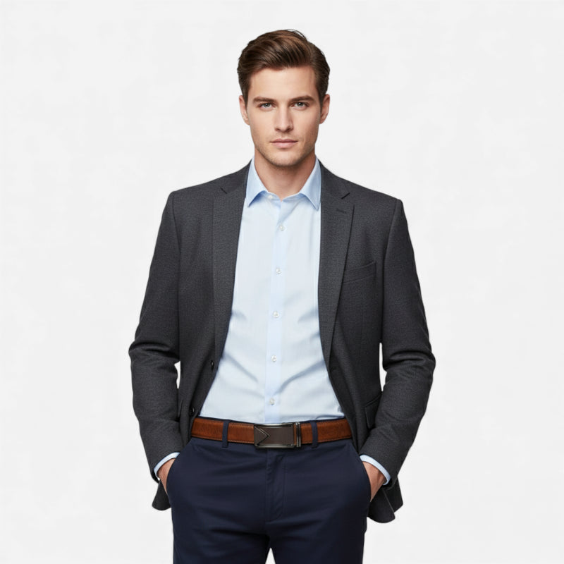 Ceinture Cuir Marron Vintage Homme